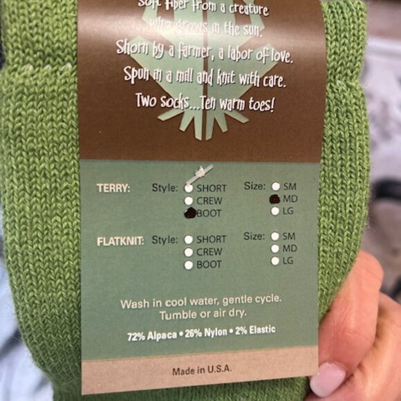 Alpaca Socks with Image Mint Green boot Socks - Picture 2 of 2
